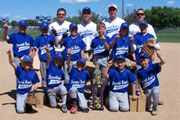Scott Bratland with his son's softball team.